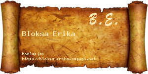 Bloksa Erika névjegykártya